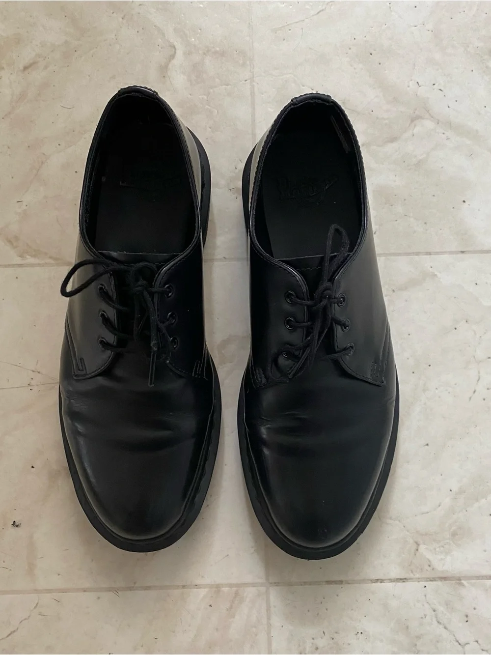 $160 Dr. Martens 1461 Mono Black Smooth Leather Lace-up Men's Oxford Derby Sz 9